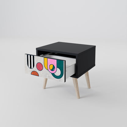 COOL STORY Nightstand in Black Finish