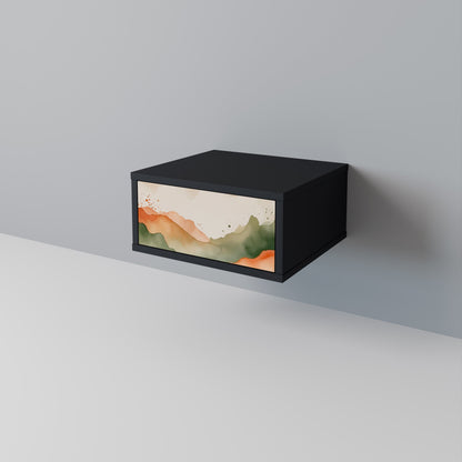 Comodino WATERCOLOUR PEAKS in finitura nera