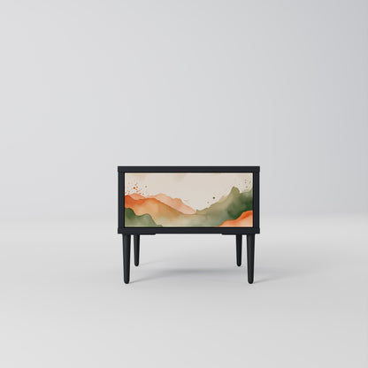 Comodino WATERCOLOUR PEAKS in finitura nera