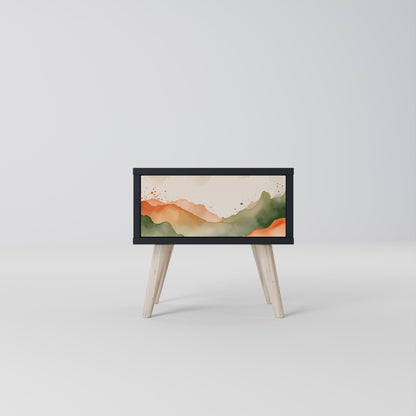 Comodino WATERCOLOUR PEAKS in finitura nera