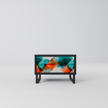 CIRCULAR RHAPSODY Nightstand in Black Finish
