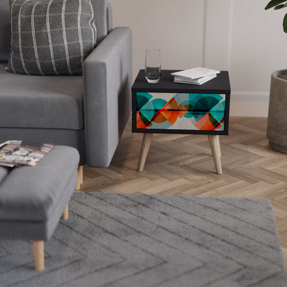 CIRCULAR RHAPSODY Nightstand in Black Finish
