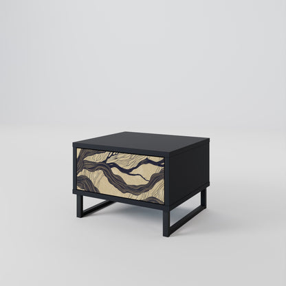 UNIFIED FRAGMENTS Nightstand in Black Finish