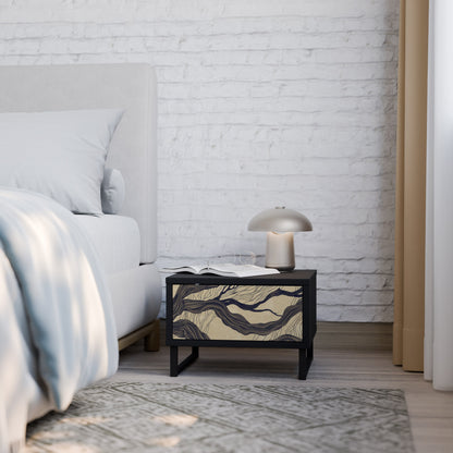UNIFIED FRAGMENTS Nightstand in Black Finish