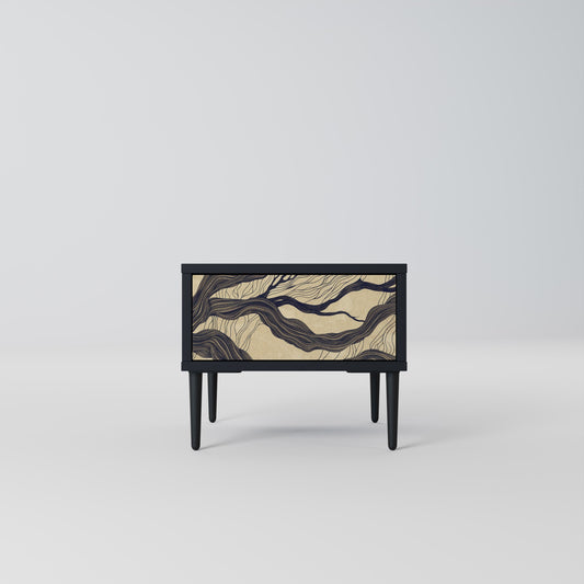 UNIFIED FRAGMENTS Nightstand in Black Finish