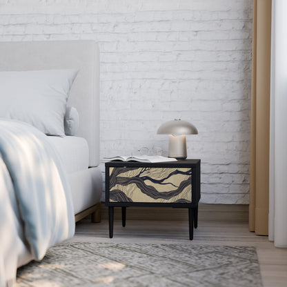 UNIFIED FRAGMENTS Nightstand in Black Finish