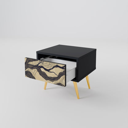 UNIFIED FRAGMENTS Nightstand in Black Finish