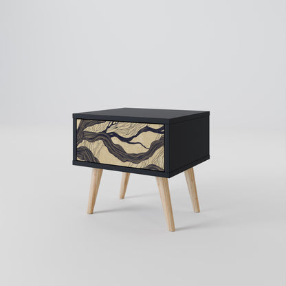UNIFIED FRAGMENTS Nightstand in Black Finish