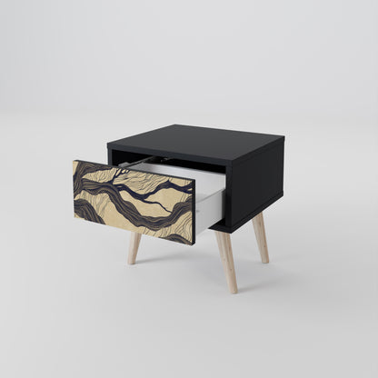 UNIFIED FRAGMENTS Nightstand in Black Finish
