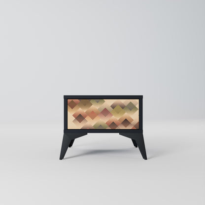 GEOMETRIC FUSION Nightstand in Black Finish