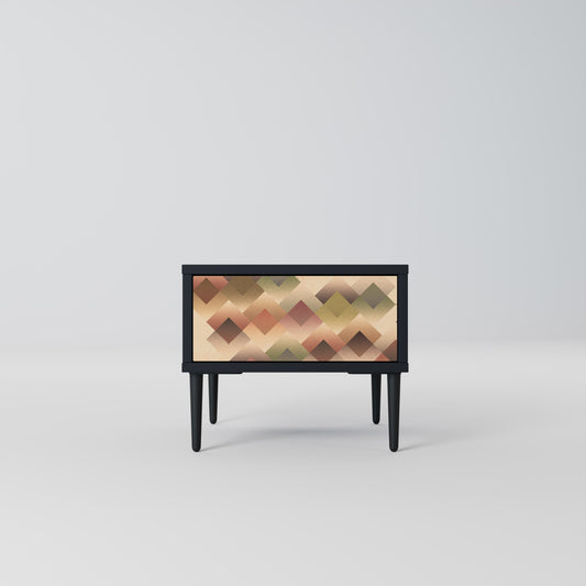GEOMETRIC FUSION Nightstand in Black Finish