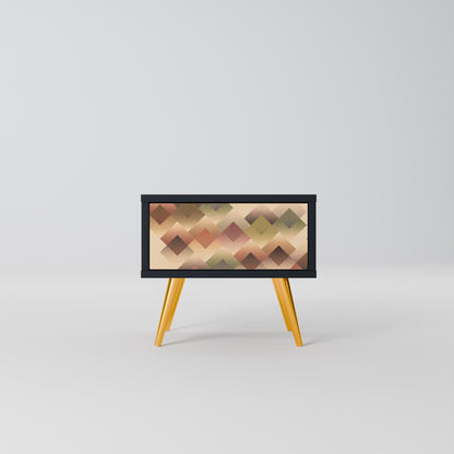 GEOMETRIC FUSION Nightstand in Black Finish