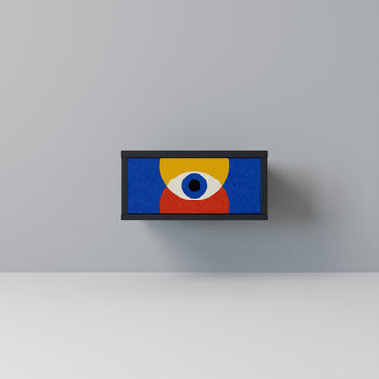 GEOMETRIC EYES Nightstand in Black Finish