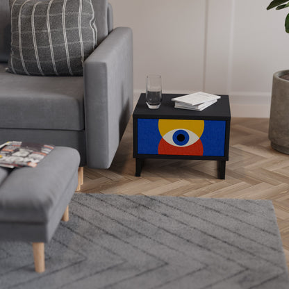GEOMETRIC EYES Nightstand in Black Finish
