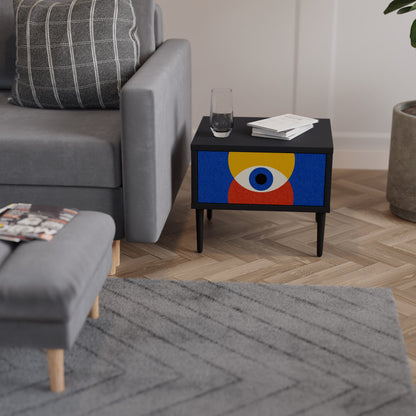 GEOMETRIC EYES Nightstand in Black Finish
