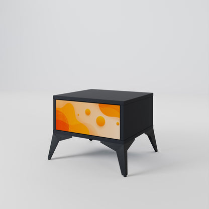 Comodino ORANGE ARRANGEMENT in finitura nera