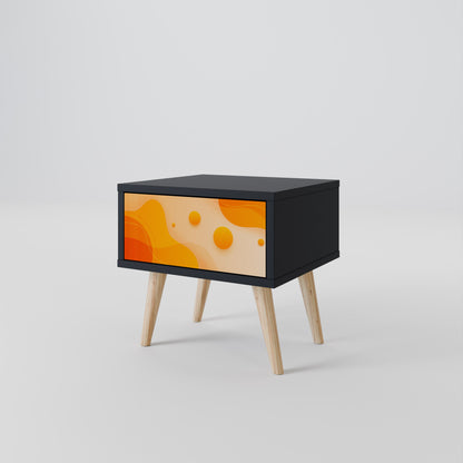 Comodino ORANGE ARRANGEMENT in finitura nera