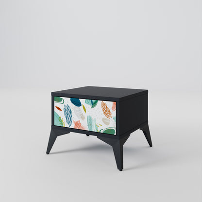 Comodino BOTANICAL HURRICANE in finitura nera