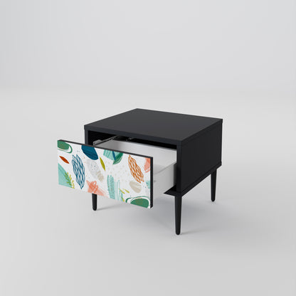 Comodino BOTANICAL HURRICANE in finitura nera