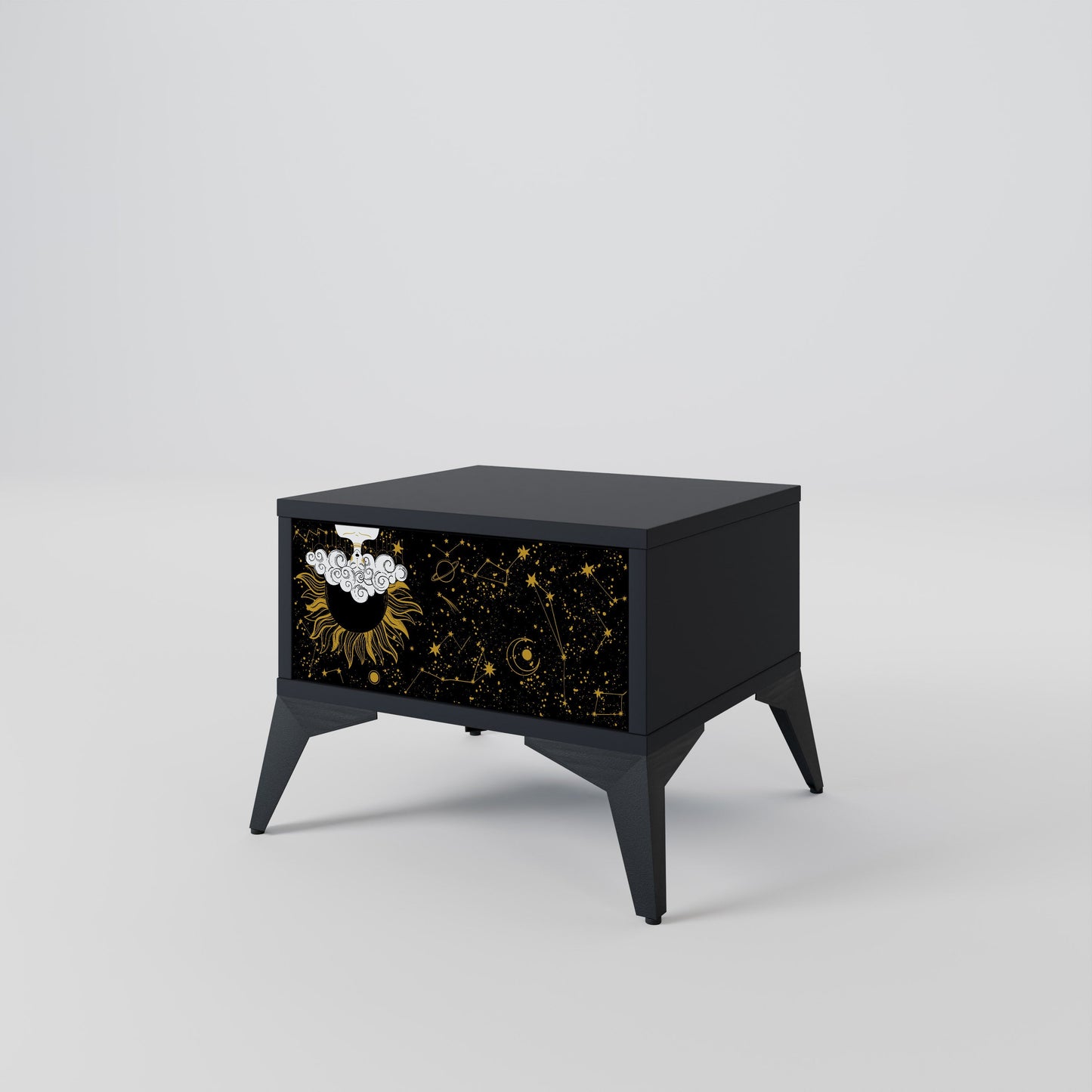 Comodino STELLAR CONSTELLATIONS in finitura nera