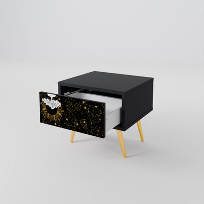 Comodino STELLAR CONSTELLATIONS in finitura nera