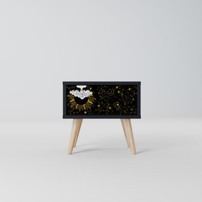 Comodino STELLAR CONSTELLATIONS in finitura nera