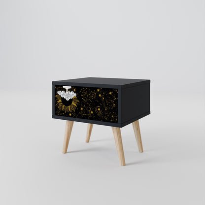 Comodino STELLAR CONSTELLATIONS in finitura nera