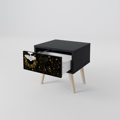 Comodino STELLAR CONSTELLATIONS in finitura nera