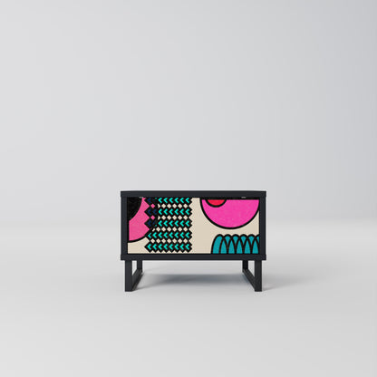 Comodino GEOMETRIC RHAPSODY in finitura nera