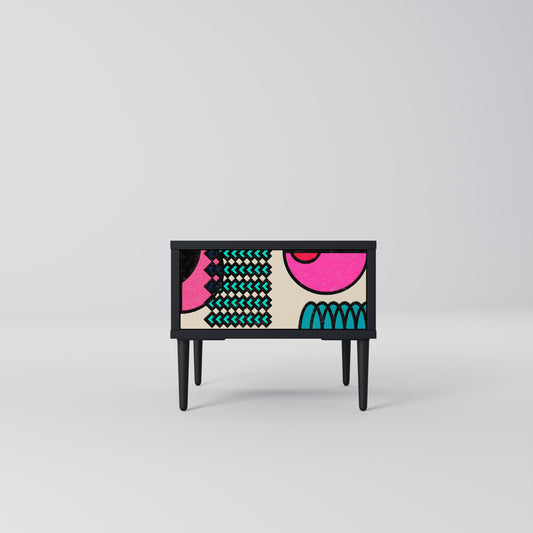 Comodino GEOMETRIC RHAPSODY in finitura nera