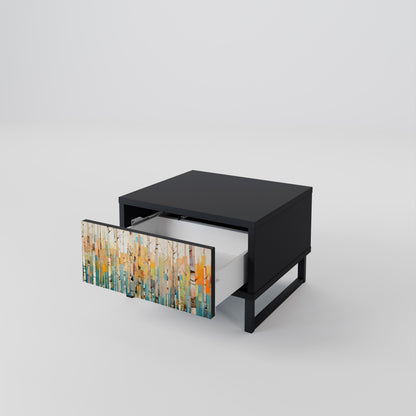 Comodino BIRCH KALEIDOSCOPE in finitura nera