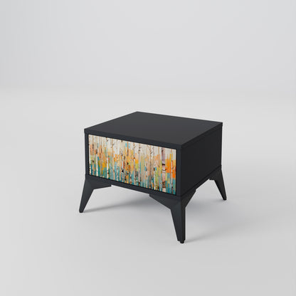 Comodino BIRCH KALEIDOSCOPE in finitura nera