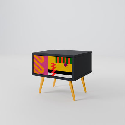 Comodino VIVID ART in finitura nera