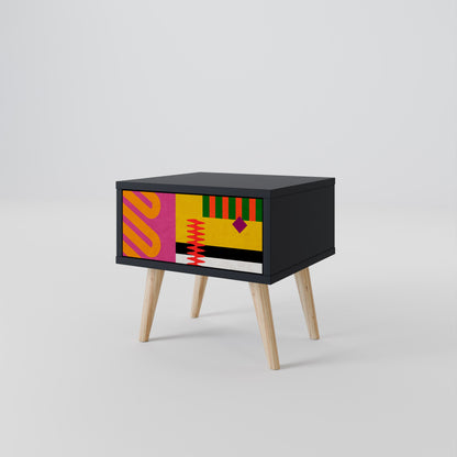 Comodino VIVID ART in finitura nera