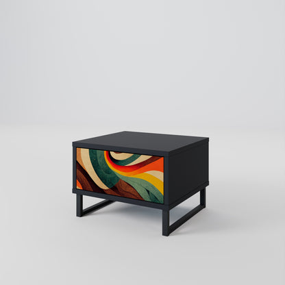 Comodino COLORFUL STRANDS in finitura nera