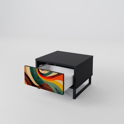Comodino COLORFUL STRANDS in finitura nera