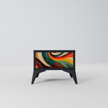 Comodino COLORFUL STRANDS in finitura nera