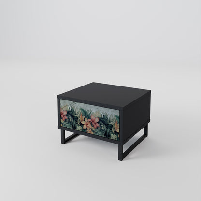 Comodino HEAVENLY BLOOM in finitura nera