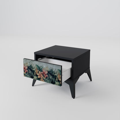 Comodino HEAVENLY BLOOM in finitura nera