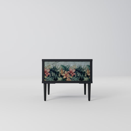 Comodino HEAVENLY BLOOM in finitura nera
