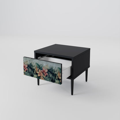 Comodino HEAVENLY BLOOM in finitura nera