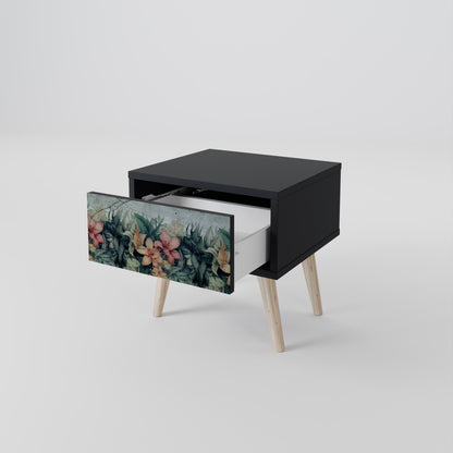 Comodino HEAVENLY BLOOM in finitura nera