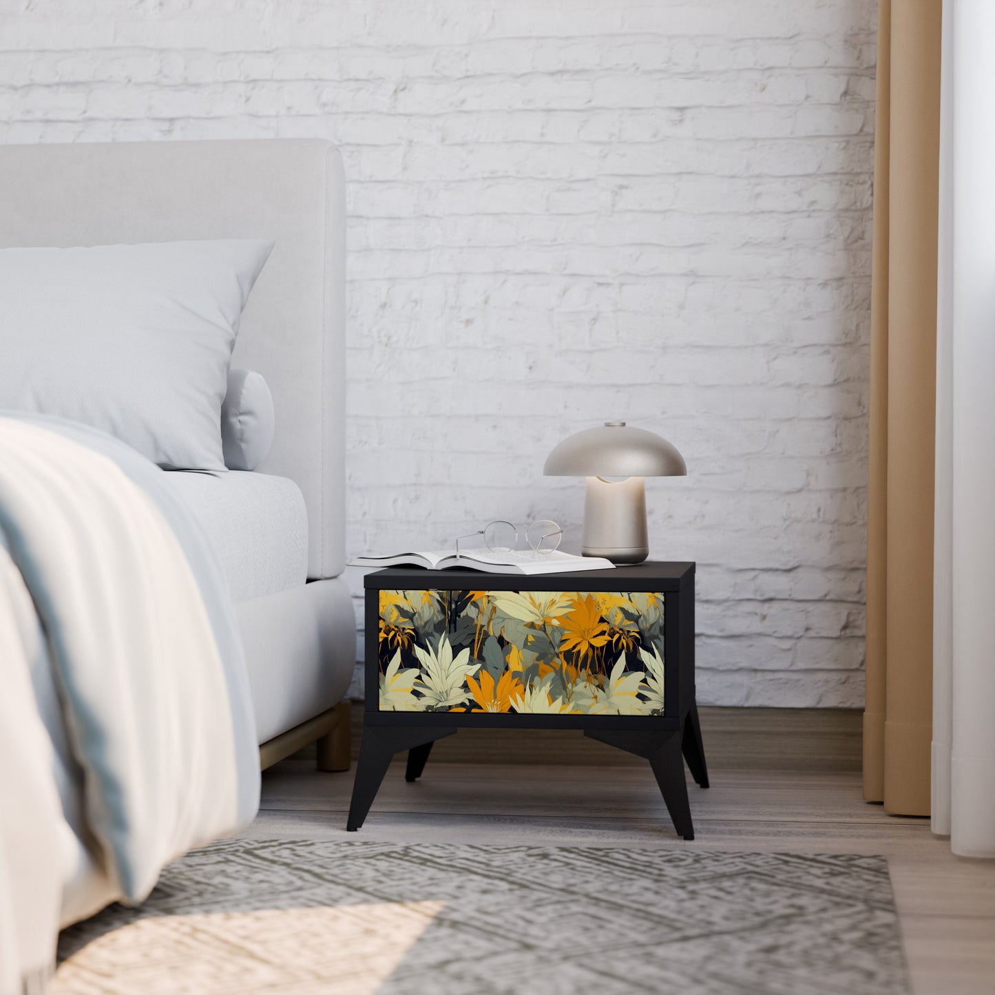 Comodino SUNKISSED LILY in finitura nera