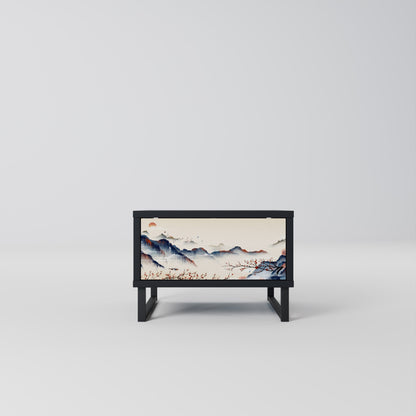 Comodino JAPANESE LANDSCAPE in finitura nera
