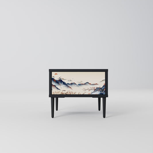 Comodino JAPANESE LANDSCAPE in finitura nera