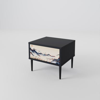 Comodino JAPANESE LANDSCAPE in finitura nera