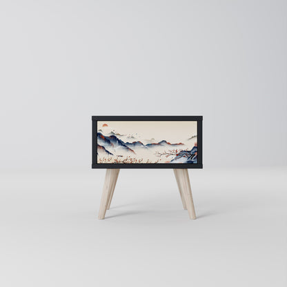 Comodino JAPANESE LANDSCAPE in finitura nera