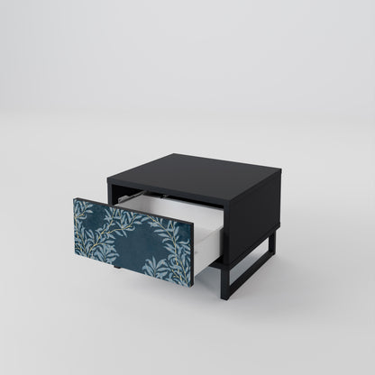 Comodino BLUE FOGLIE in finitura nera
