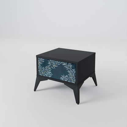 Comodino BLUE FOGLIE in finitura nera