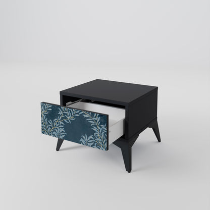 Comodino BLUE FOGLIE in finitura nera